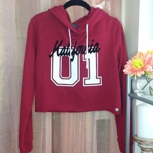 KENDALL & KYLIE Hooded Cropped Sweatshirt